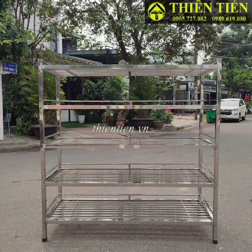 16 – Kệ inox 5 tầng thanh song (Hàng mới 100%)